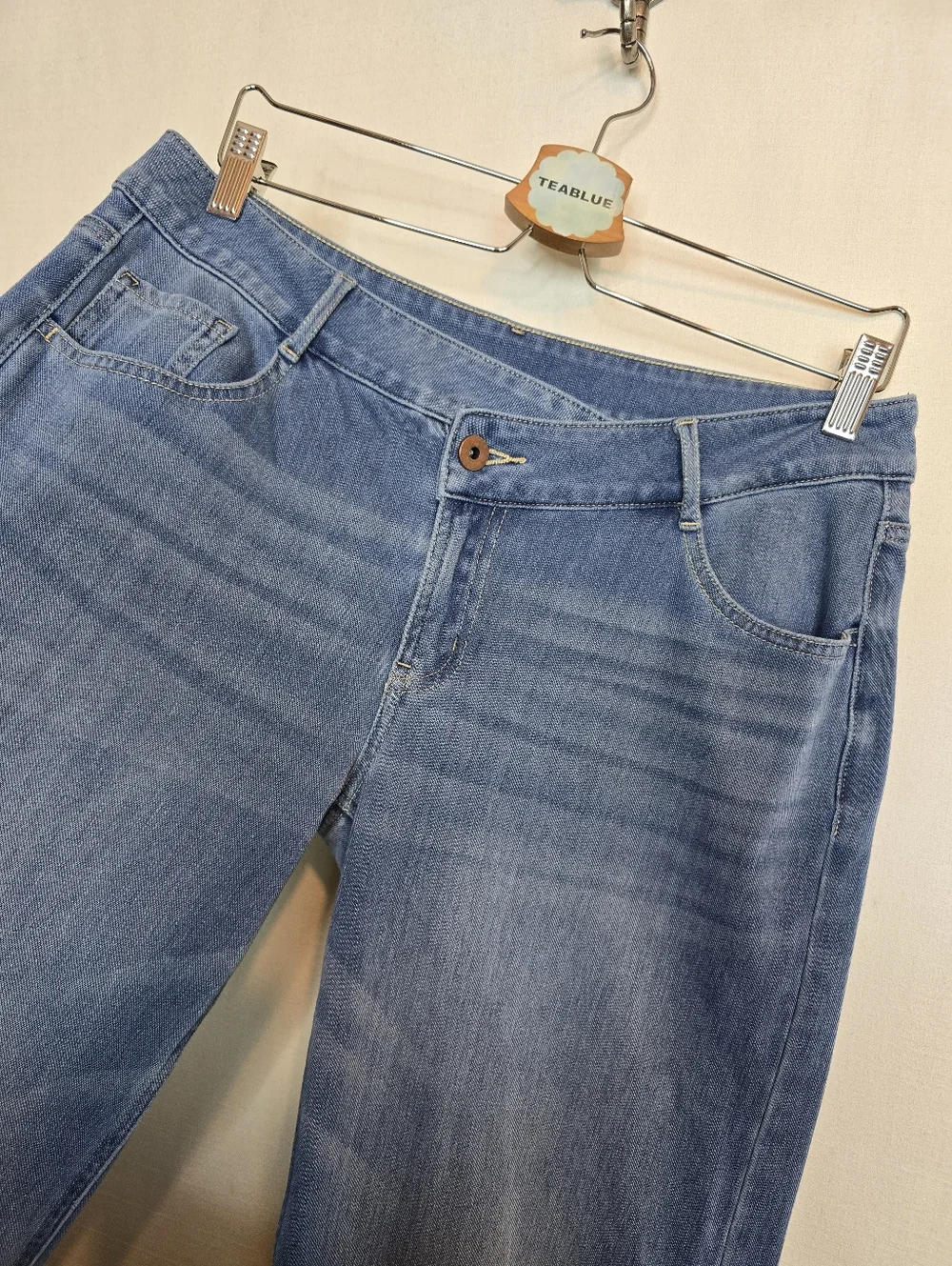Halara Flex Asymmetric Low Rise Baggy Wide Leg Washed Casual Jean M Tall (8-10) - Picture 7 of 13